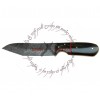 REBEL WOLF ALPHA COMMANDO TANTO DAMASCUS STEEL FORGED KNIFE BUFFALO HORN HANDLE